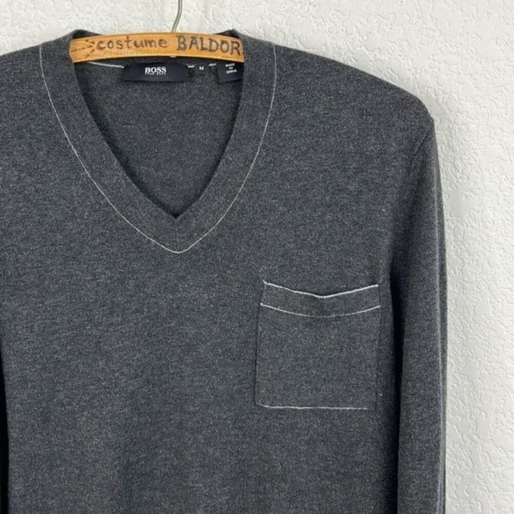 BOSS Hugo Boss Cashmere V Neck Sweater Pocket